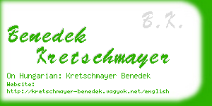 benedek kretschmayer business card